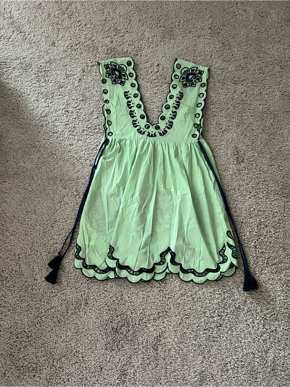 NWT Farm Rio Green and Blue Eyelet Mini Dress Coverup Small - Picture 5 of 8